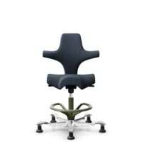 HÅG Capisco 8106 - Cura Loop (Gabriel) - Polyester recyclé - CLP66165 Blue - Moss Grey - 265 mm (hauteur d’assise 53–79 cm) - Patins