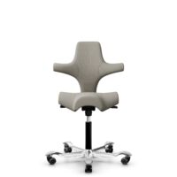 HÅG Capisco 8106 - Mainline Flax (Camira) - Lana / Lino - MLF002 Beige-Grey - Black - 265 mm (seat height 53-79cm) - Soft castors for hard floors