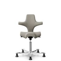 HÅG Capisco 8106 - Mainline Flax (Camira) - Lana / Lino - MLF002 Beige-Grey - Silver - 265 mm (seat height 53-79cm) - Glides