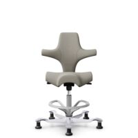 HÅG Capisco 8106 - Mainline Flax (Camira) - Wool / Flax - MLF002 Beige-Grey - Silver - 265 mm (seat height 53-79cm) - Glides
