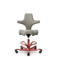HÅG Capisco 8106 - Mainline Flax (Camira) - Wool / Flax - MLF002 Beige-Grey - Blush Rose - 200 mm (seat height 46-64cm) - Hard castors for soft floors