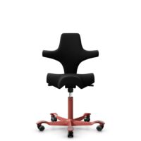 HÅG Capisco 8106 - Cura Loop (Gabriel) - Recycled Polyester - CLP60999 Black - Blush Rose - 200 mm (seat height 46-64cm) - Soft castors for hard floors