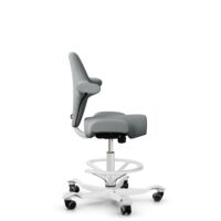 HÅG Capisco 8106 - Select (Gabriel) - Lana / Poliamida - SC60131 - Light ash grey - White - 200 mm (seat height 46-64cm) - Hard castors for soft floors