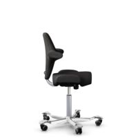HÅG Capisco 8106 - Capture (Gabriel) - Wool / Polyamide - CPT5501 - Charcoal - Silver - 200 mm (seat height 46-64cm) - Soft castors for hard floors