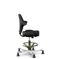 HÅG Capisco 8106 - Capture (Gabriel) - Laine / Polyamide - CPT5501 - Charcoal - Moss Grey - 265 mm (hauteur d’assise 53–79 cm) - Patins