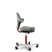 HÅG Capisco 8106 - Paloma Soft (Wollsdorf) - Cuero semi-anilina - ATG55115 - Warm grey - Blush Rose - 150mm (seat height 40–55cm) - Hard castors for soft floors