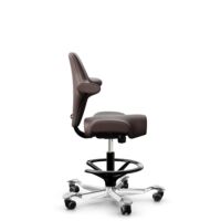 HÅG Capisco 8106 - Paloma Soft (Wollsdorf) - Cuir semi-aniline - ATG55130 - Noir - 265 mm (hauteur d’assise 53–79 cm) - Roues souples pour sols durs
