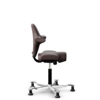 HÅG Capisco 8106 - Paloma Soft (Wollsdorf) - Cuir semi-aniline - ATG55130 - Noir - 265 mm (hauteur d’assise 53–79 cm) - Patins