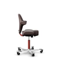 HÅG Capisco 8106 - Paloma Soft (Wollsdorf) - Semi-aniline leather - ATG55130 - Dark brown - Blush Rose - 265 mm (seat height 53-79cm) - Soft castors for hard floors