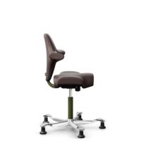 HÅG Capisco 8106 - Paloma Soft (Wollsdorf) - Cuir semi-aniline - ATG55130 - Moss Grey - 265 mm (hauteur d’assise 53–79 cm) - Patins