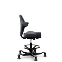 HÅG Capisco 8106 - Paloma Soft (Wollsdorf) - Cuero semi-anilina - ATG55185 - Charcoal - Black - 200 mm (seat height 46-64cm) - Glides