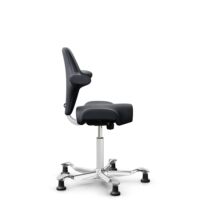 HÅG Capisco 8106 - Paloma Soft (Wollsdorf) - Cuir semi-aniline - ATG55185 - Blanc - 200 mm (hauteur d’assise 46–64 cm) - Patins