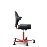 HÅG Capisco 8106 - Paloma Soft (Wollsdorf) - Semi-aniline Leder - ATG55185 - Charcoal - Blush Rose - 150mm - Glijdoppen