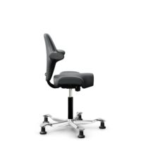 HÅG Capisco 8106 - Paloma Soft (Wollsdorf) - Semi-aniline leather - ATG55206 - Grey - Black - 265 mm (seat height 53-79cm) - Glides