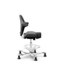 HÅG Capisco 8106 - Paloma Soft (Wollsdorf) - Semi-aniline leather - ATG55206 - Grey - White - 265 mm (seat height 53-79cm) - Glides