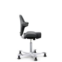 HÅG Capisco 8106 - Paloma Soft (Wollsdorf) - Semi-aniline leather - ATG55206 - Grey - Silver - 200 mm (seat height 46-64cm) - Glides