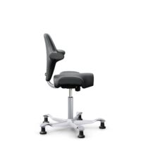 HÅG Capisco 8106 - Paloma Soft (Wollsdorf) - Skóra półanilinowa - ATG55206 - Grey - Silver - 265 mm (seat height 53-79cm) - Glides
