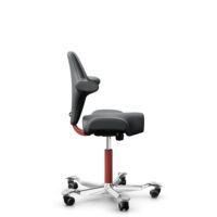 HÅG Capisco 8106 - Paloma Soft (Wollsdorf) - Semi-aniline leather - ATG55206 - Grey - Blush Rose - 200 mm (seat height 46-64cm) - Hard castors for soft floors