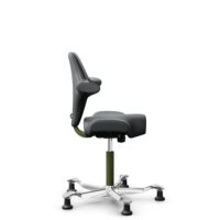 HÅG Capisco 8106 - Paloma Soft (Wollsdorf) - Semi-aniline Leder - ATG55206 - Grey - Moss Grey - 200 mm (Zithoogte 46-64mm) - Glijdoppen