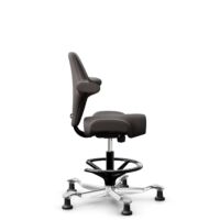 HÅG Capisco 8106 - Elmosoft (Elmo) - Semi-aniline leather - EL93068 - Dark brown - Black - 200 mm (seat height 46-64cm) - Glides