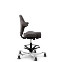 HÅG Capisco 8106 - Elmosoft (Elmo) - Semi-aniline leather - EL93068 - Dark brown - Black - 265 mm (seat height 53-79cm) - Glides