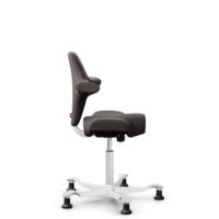 HÅG Capisco 8106 - Elmosoft (Elmo) - Cuero semi-anilina - EL93068 - Dark brown - White - 150mm (seat height 40–55cm) - Glides