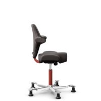 HÅG Capisco 8106 - Elmosoft (Elmo) - Semi-aniline Leder - EL93068 - Dark brown - Blush Rose - 150mm - Glijdoppen