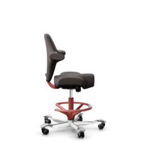 HÅG Capisco 8106 - Elmosoft (Elmo) - Cuero semi-anilina - EL93068 - Dark brown - Blush Rose - 265 mm (seat height 53-79cm) - Soft castors for hard floors
