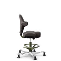 HÅG Capisco 8106 - Elmosoft (Elmo) - Cuir semi-aniline - EL93068 - Moss Grey - 200 mm (hauteur d’assise 46–64 cm) - Patins