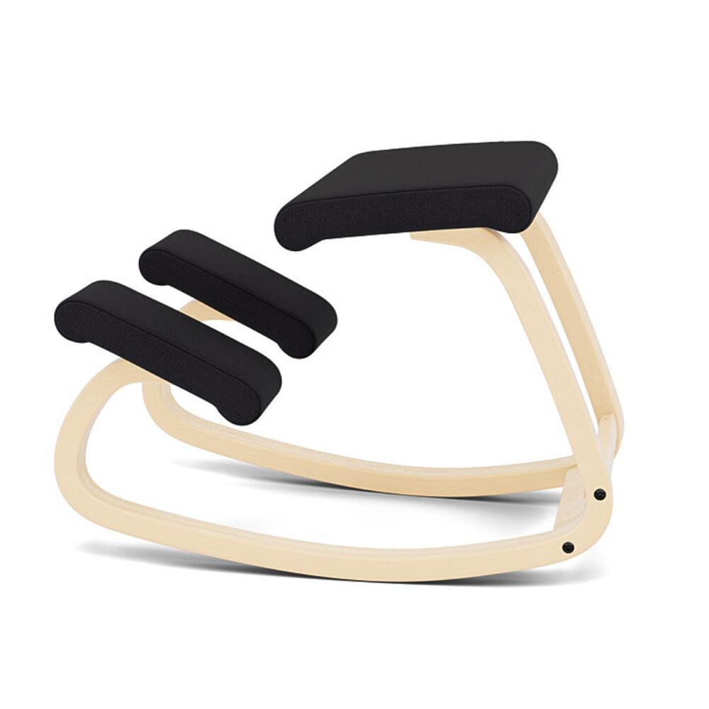 Zijaanzicht van de Variér Variable ergonomische kniestoel zonder Rug met zwarte bekleding