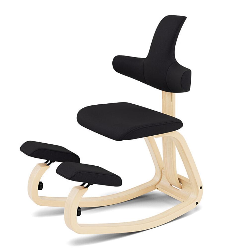 Ergonomische kniestoel Variér Thatsit Balans met rug - Naturel Revive Zwart