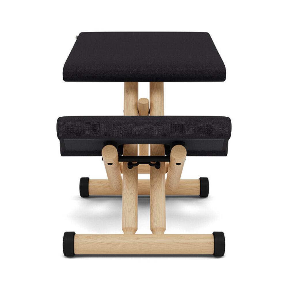 Variér Multi Balans Kniestoel met Naturel Frame en Zwarte Bekleding