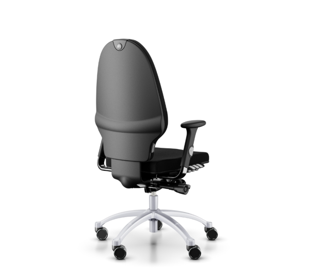 RH Extend 220 Ergonomischer Bürostuhl – XL-Sitzfläche, Schwarz mit silbernem Gestell