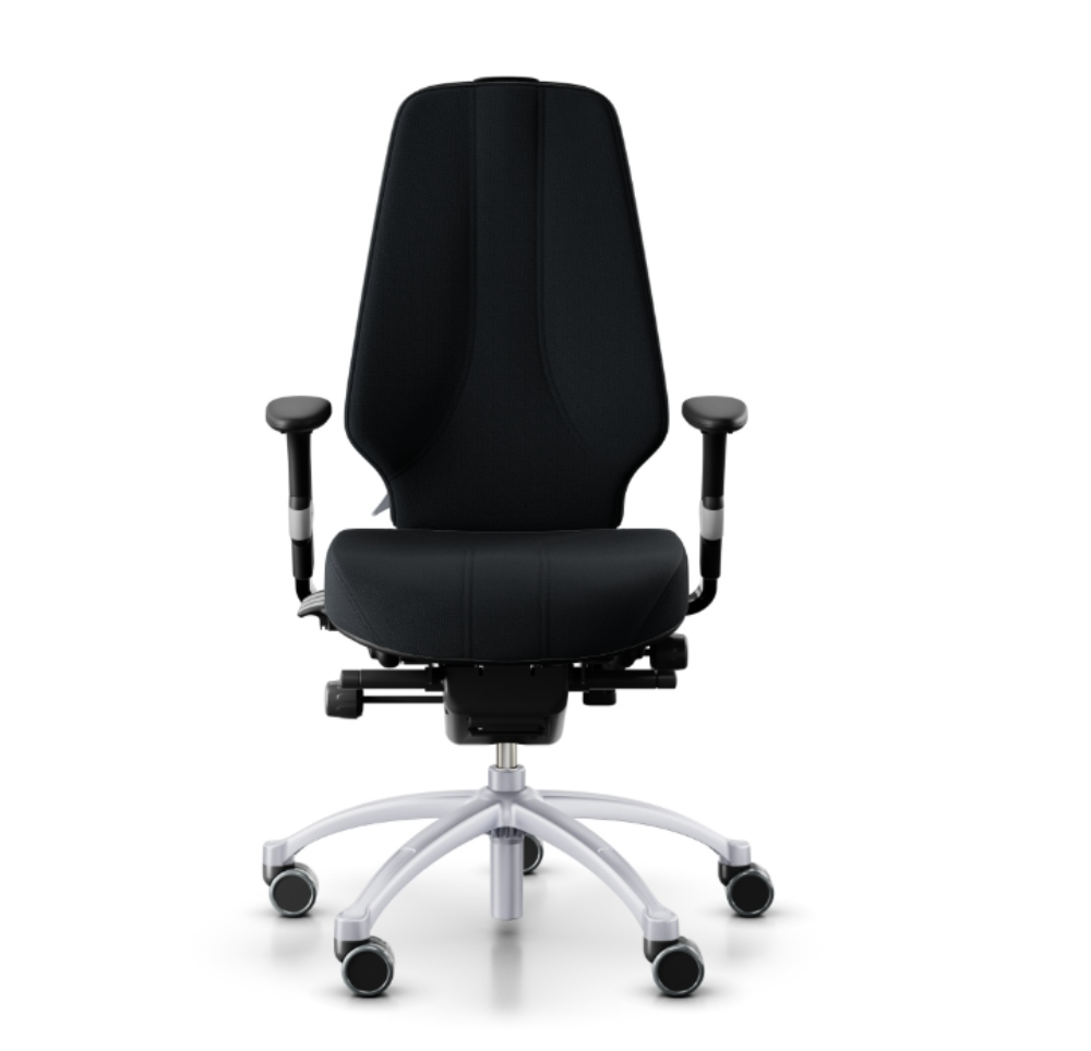 Vooraanzicht RH Logic 400 Elite Ergonomische Bureaustoel Zwart met Zilver Frame