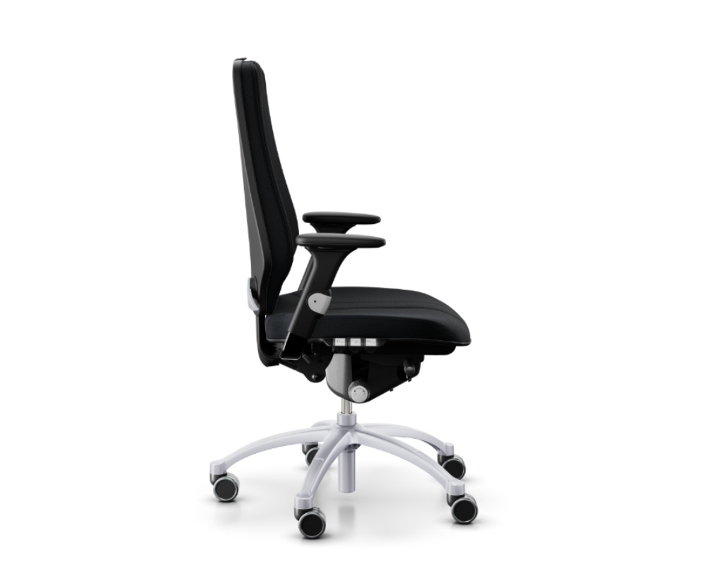 RH Logic 400 Ergonomische Bureaustoel XL Zwarte Bekleding met Zilver Frame