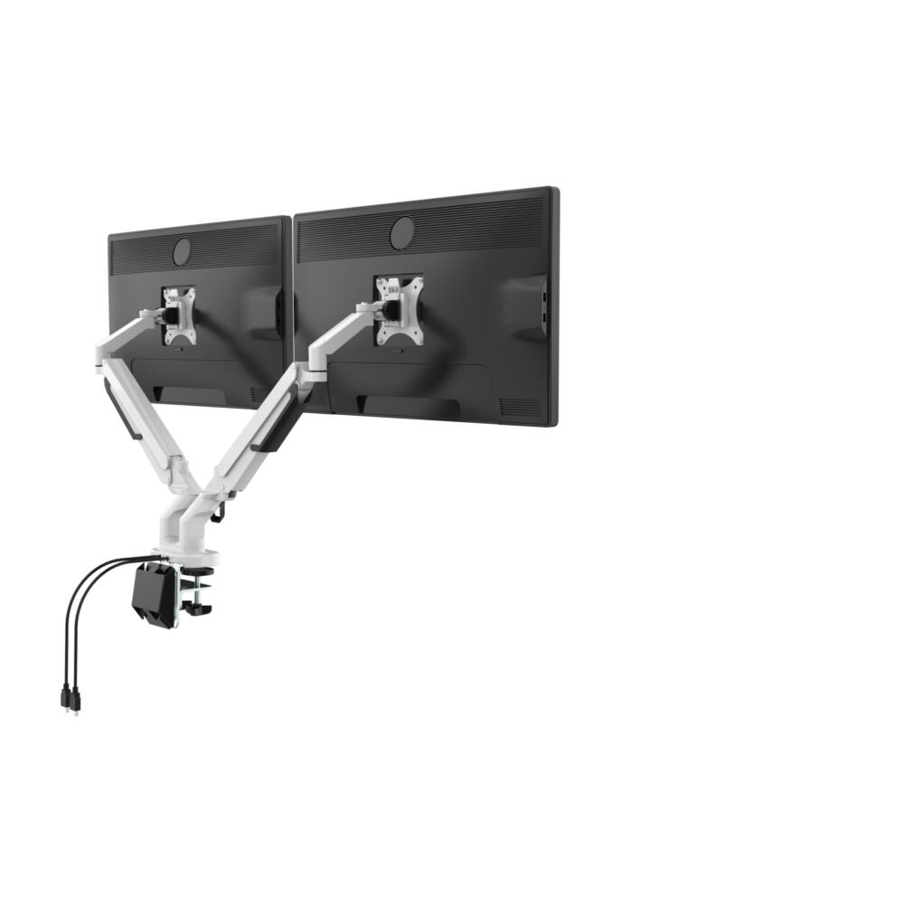 Bras double pour moniteur Classic Argent