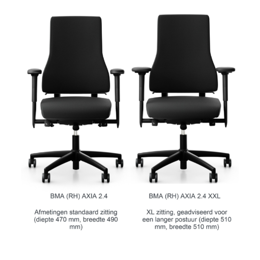 BMA Axia 2.4 RH Ergonomische Bürostuhl XXL – Schwarz