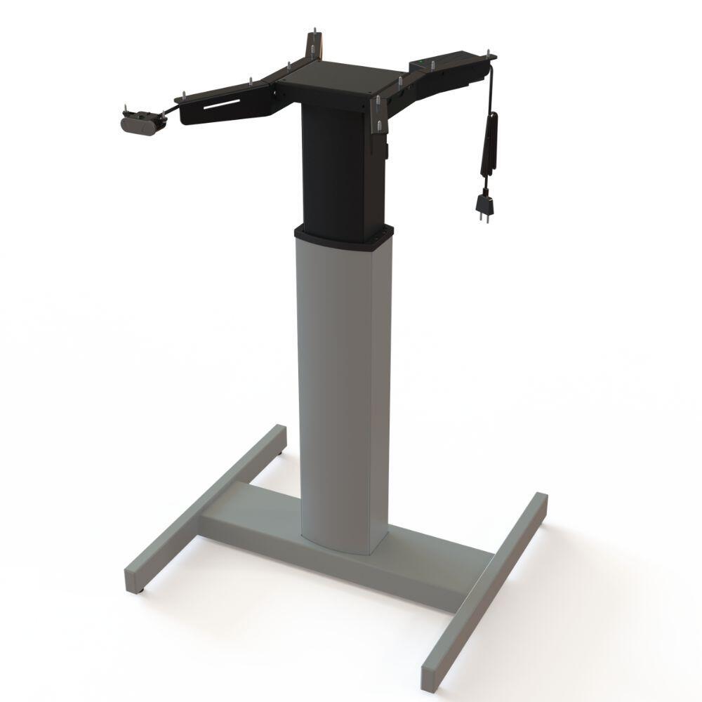 Conset 501 19 Elektrisch bureau onderstel zilver zwart vooraanzicht