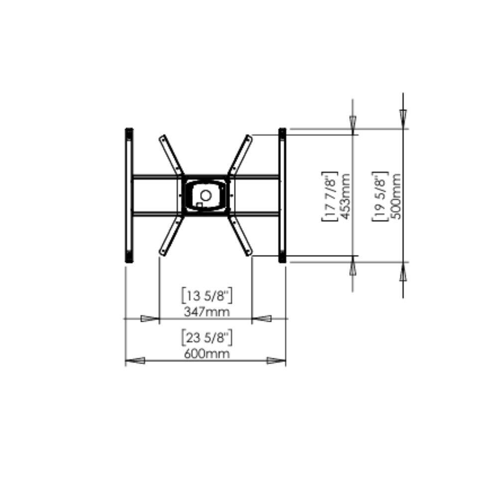 Conset 501 19 Elektrisch bureau onderstel zilver zwart  afmetingen poot
