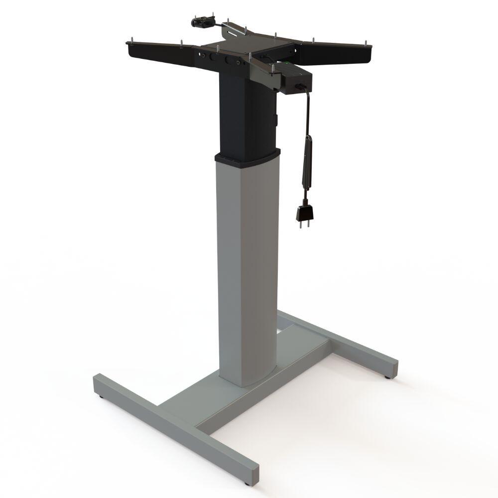 Conset 501 19 Elektrisch bureau onderstel zilver zwart vooraanzicht zonder blad