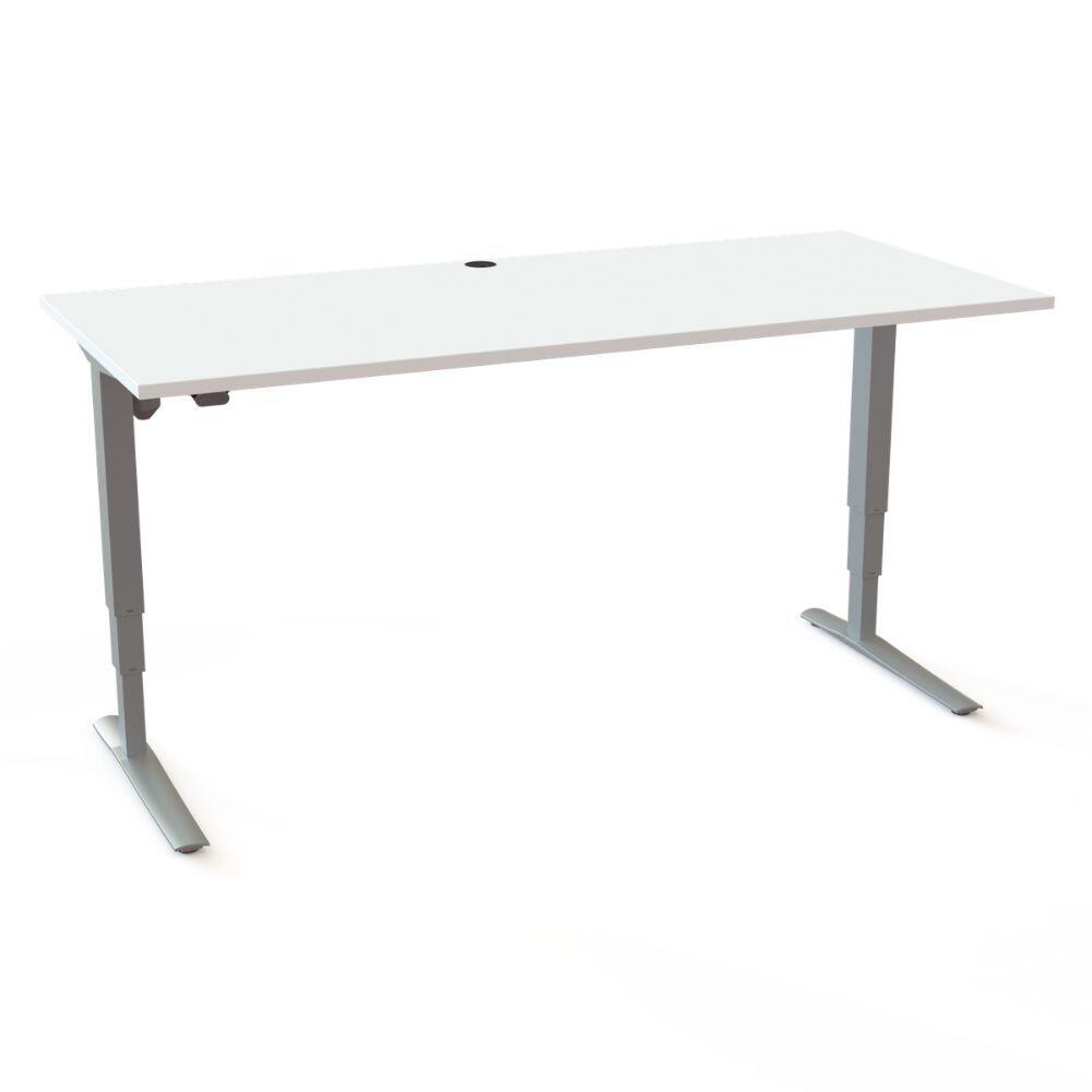 Conset 501 43 Elektrisch bureau onderstel zilver met wit blad