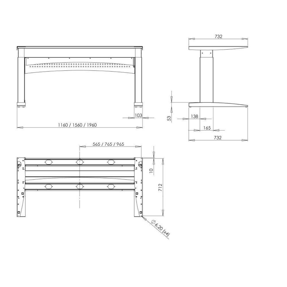 Elektryczny stół do rysowania Conset 501-11-156 (Alu)