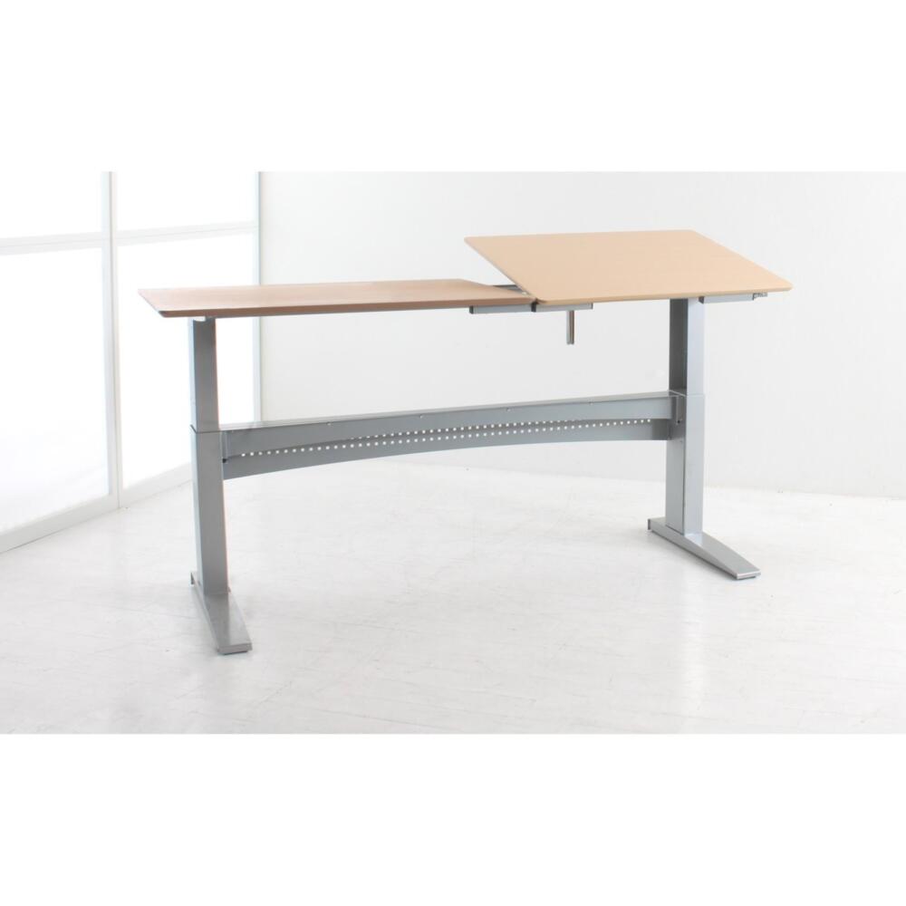 Conset 501-11-156 Elektrisch verstelbare tekentafel zilver | Incl. 2 tafelbladen wilde peren 80 x 80 cm