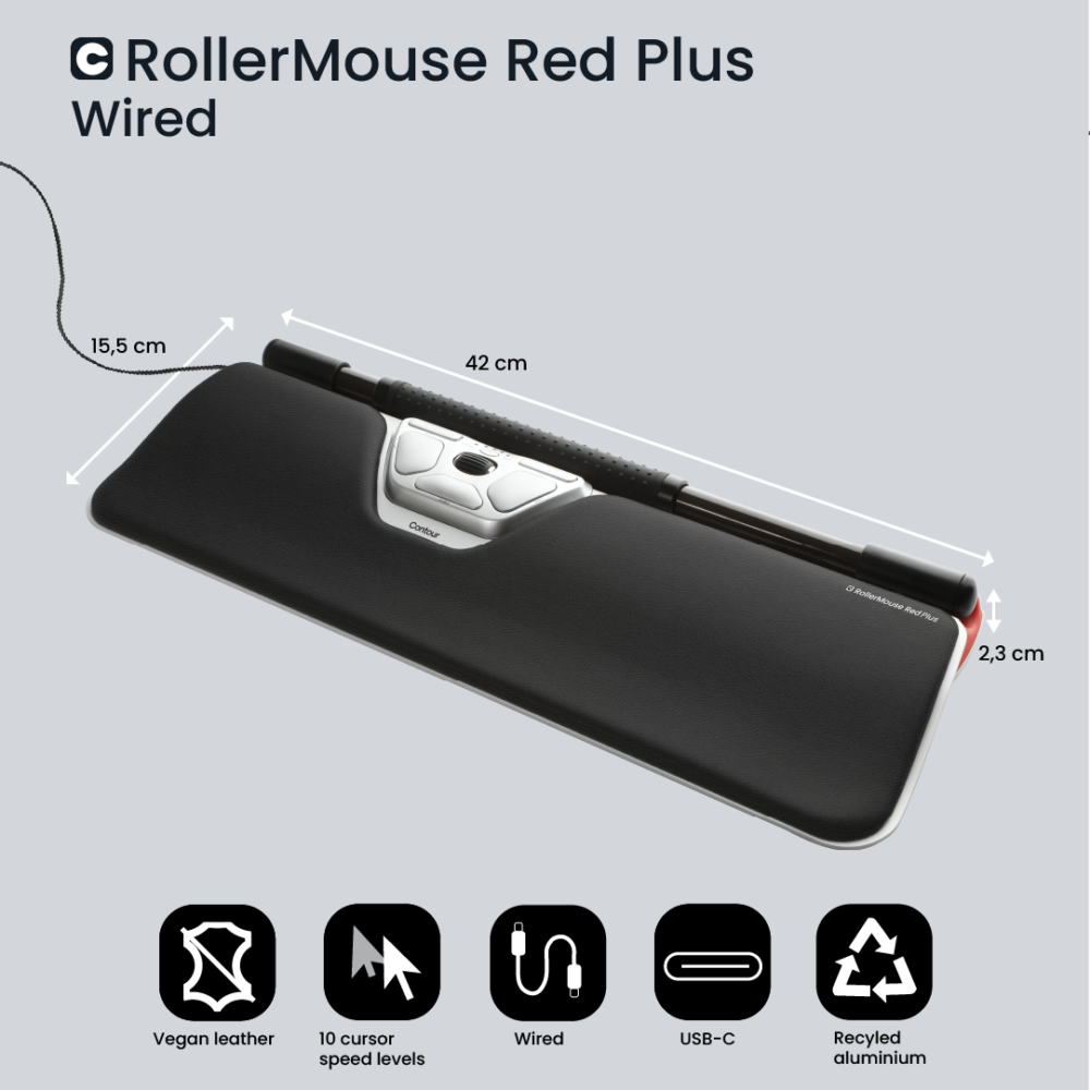 Contour Rollermouse Red Plus centrische muis bedraad