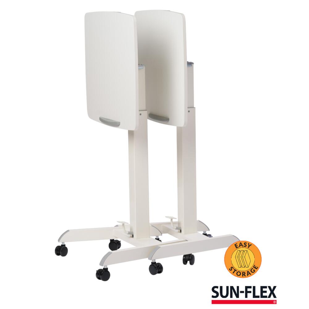Table pour ordinateur portable | Soleil Flex | EasyDesk Flex Pro | Blanc | Dimensions du plan de travail : 60 x 52 cm