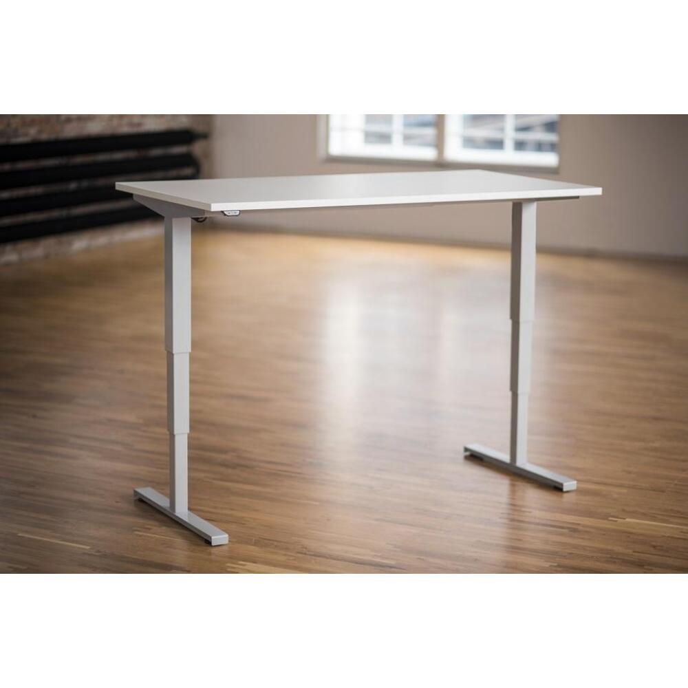 Ergo2Move 1M Elektrisch zit-sta bureau zilver | Incl. wit tafelblad 120 x 80 cm