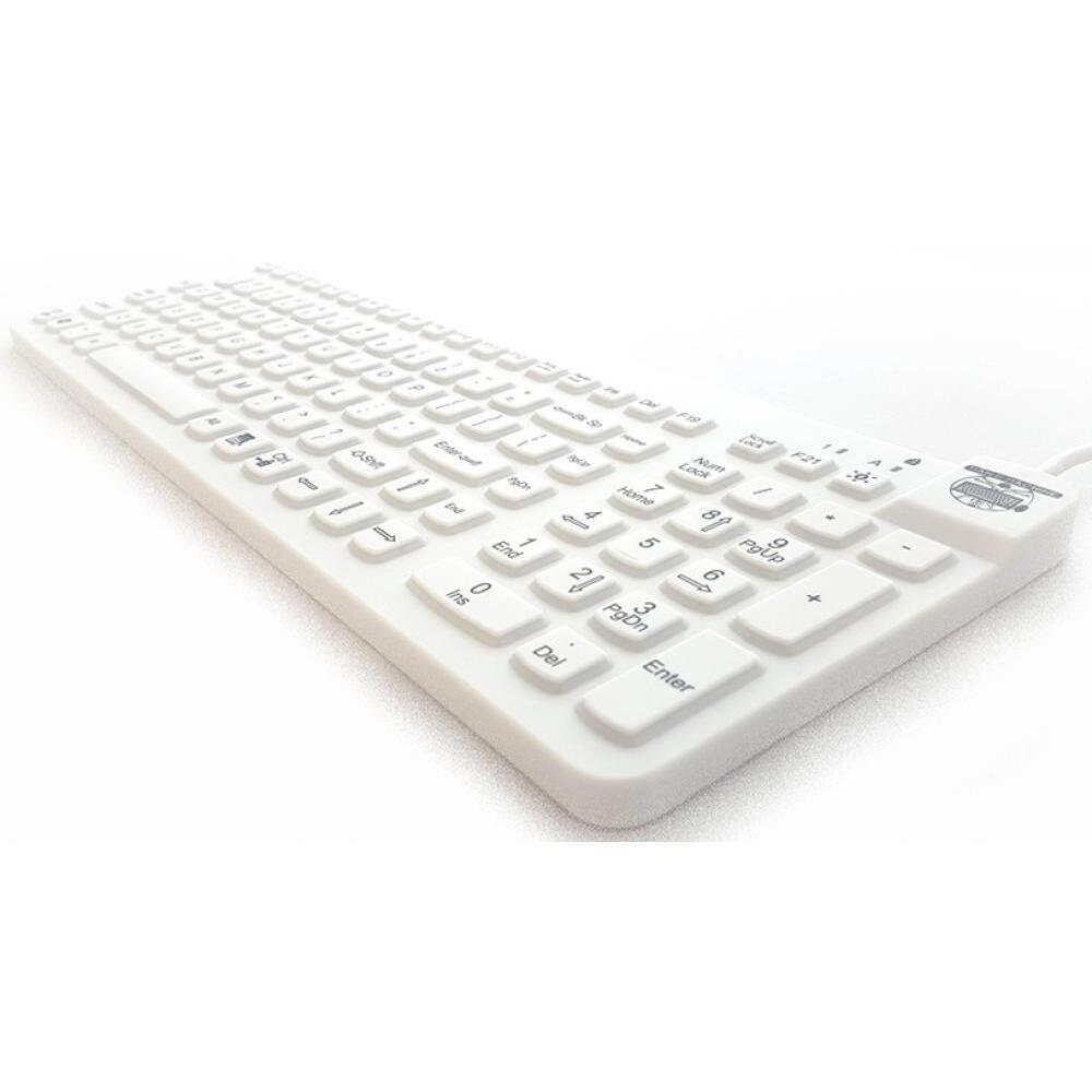 ErgoClean 160 wasserbeständige Tastatur weiß US