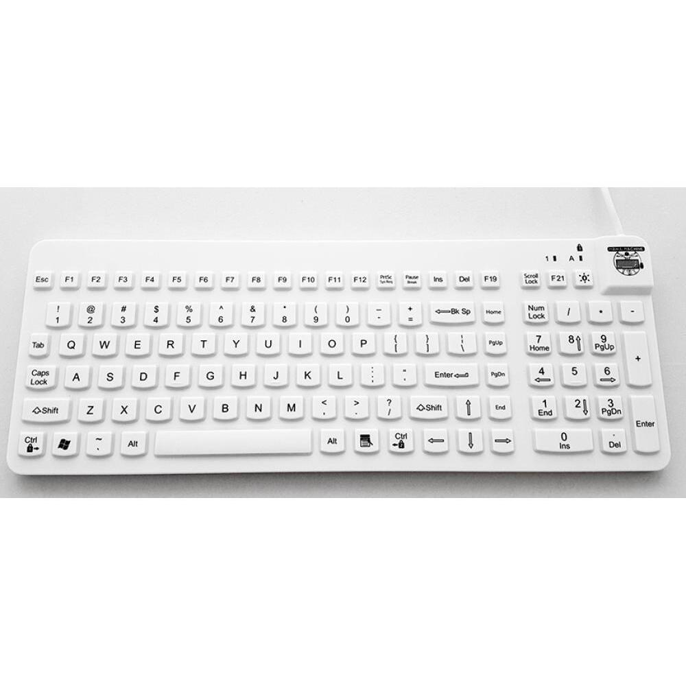 ErgoClean 160 Waterproof Keyboard White US