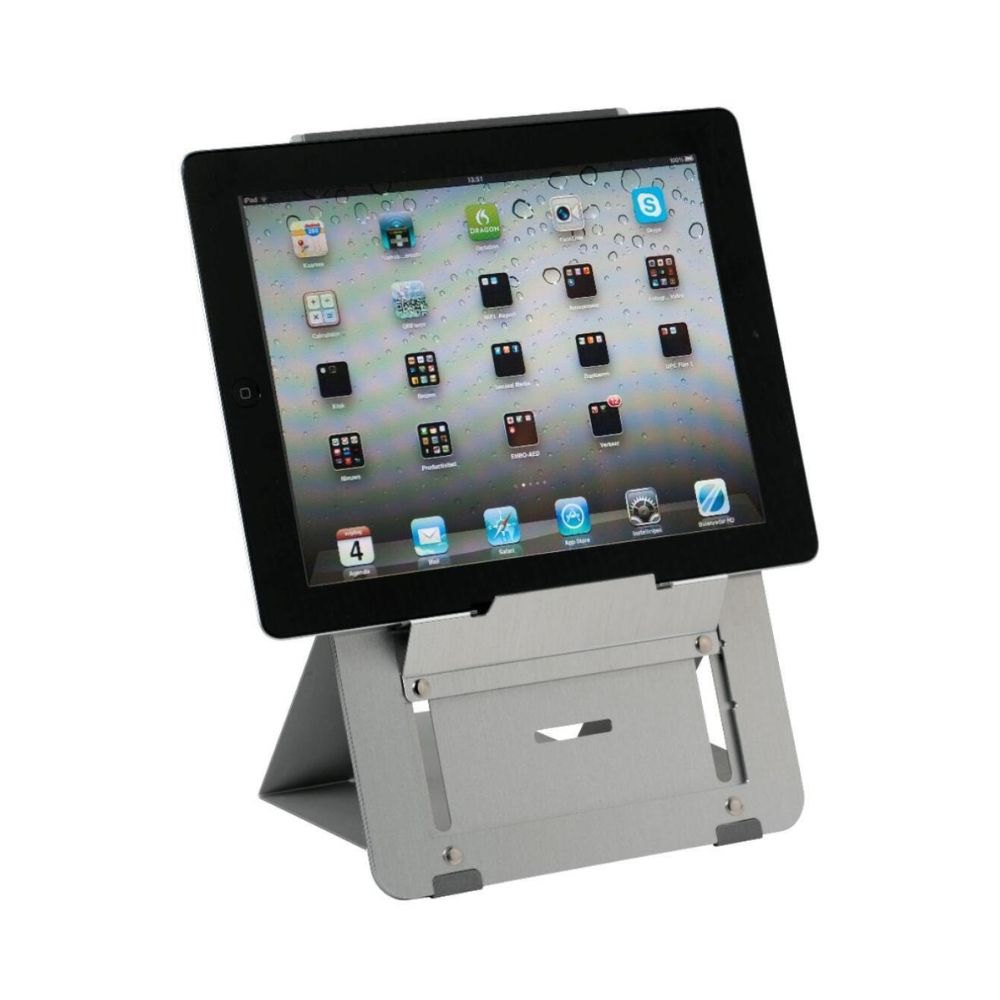 Ergoline tabletstandaard zilver met tablet