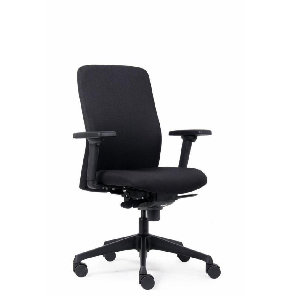 Ergonomische bureaustoel Smooth zwart vooraanzicht schuin